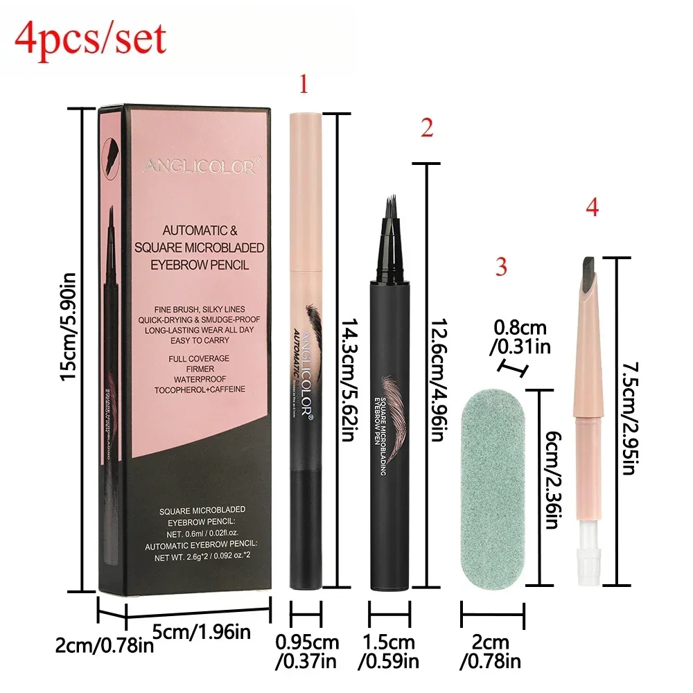 Lápiz de cejas teñido 3D, línea del cabello, antimanchas, resistente al agua, de larga duración, multifunción, lápiz de tinte de cejas, potenciadores de cejas naturales salvajes