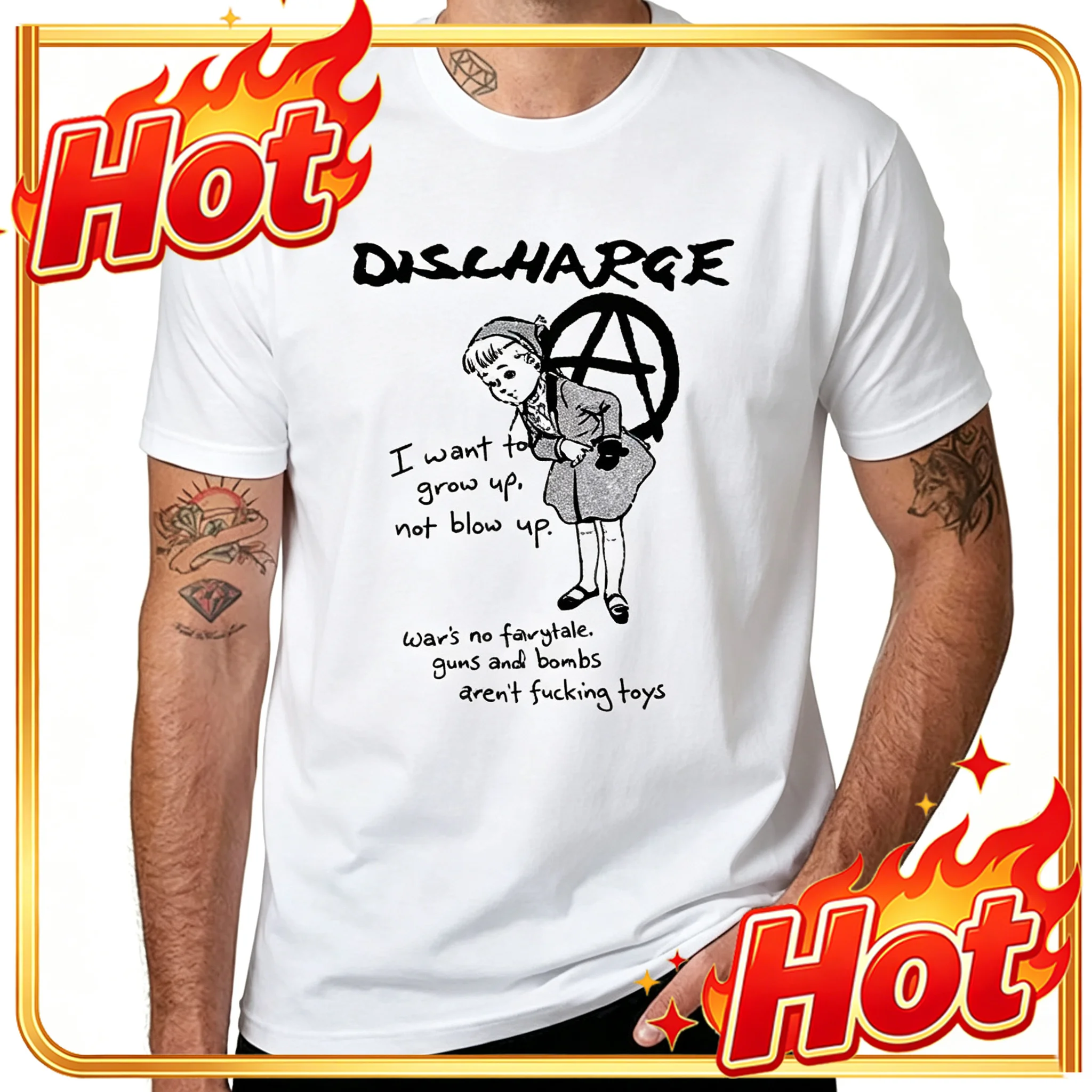 DISCHARG Vintage T-shirt D-beat Crust Punk NEW Broken Bones Varukers Crass Cotton Men T Shirt New Tee T-shirt Womens Tops