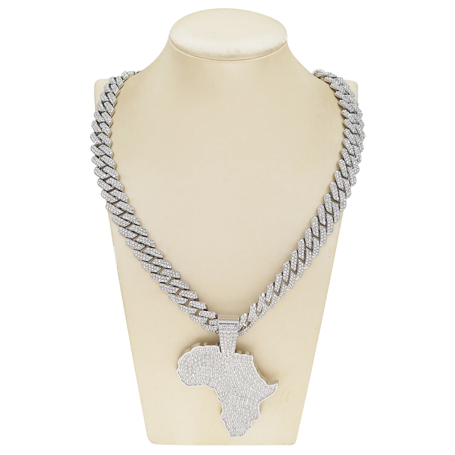 

Yulaili Iced Out толстая тяжелая африканская карта кулон кубинская цепочка ожерелье хип-хоп блестящие ювелирные изделия со стразами для мужчин женщин B25001