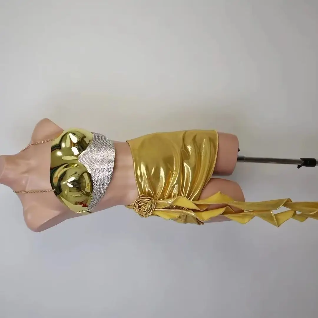 

Сексуальное карнавальное бикини, зеркальный костюм, танцовщица, розовая юбка, ночной клуб, бар, певица, танцевальная сцена, вечеринка, одежда для рейв-клуба