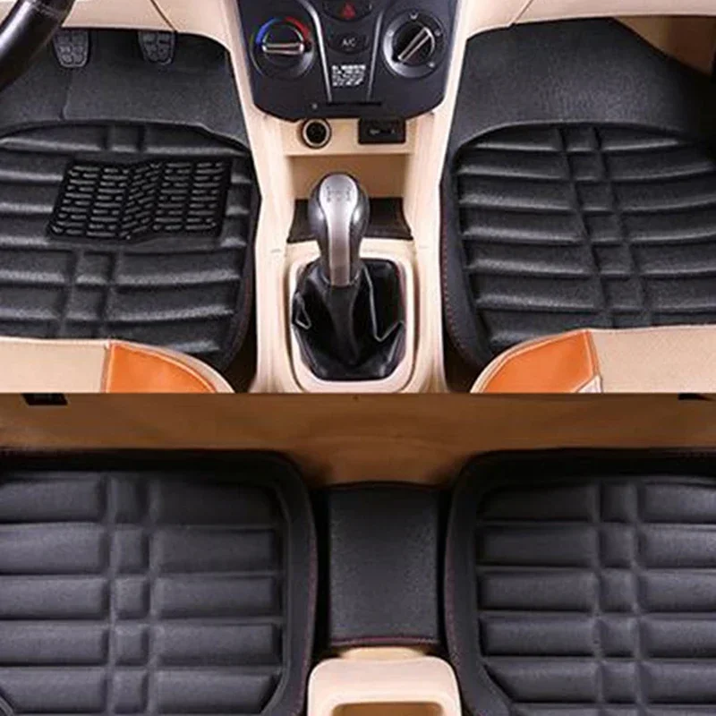 العالمي 5 قطعة سيارة بولي Leather الجلود دائم الحصير السيارات المضادة للانزلاق حصيرة تصفيف السيارة الداخلية السيارات الحصير اكسسوارات السيارات الداخلية