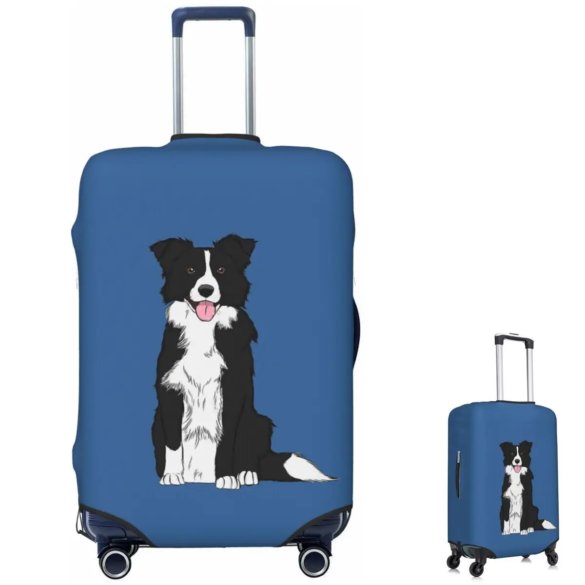 Capa de proteção para mala Border Collie Capa protetora elástica para bagagem de viagem para 18-32 polegadas