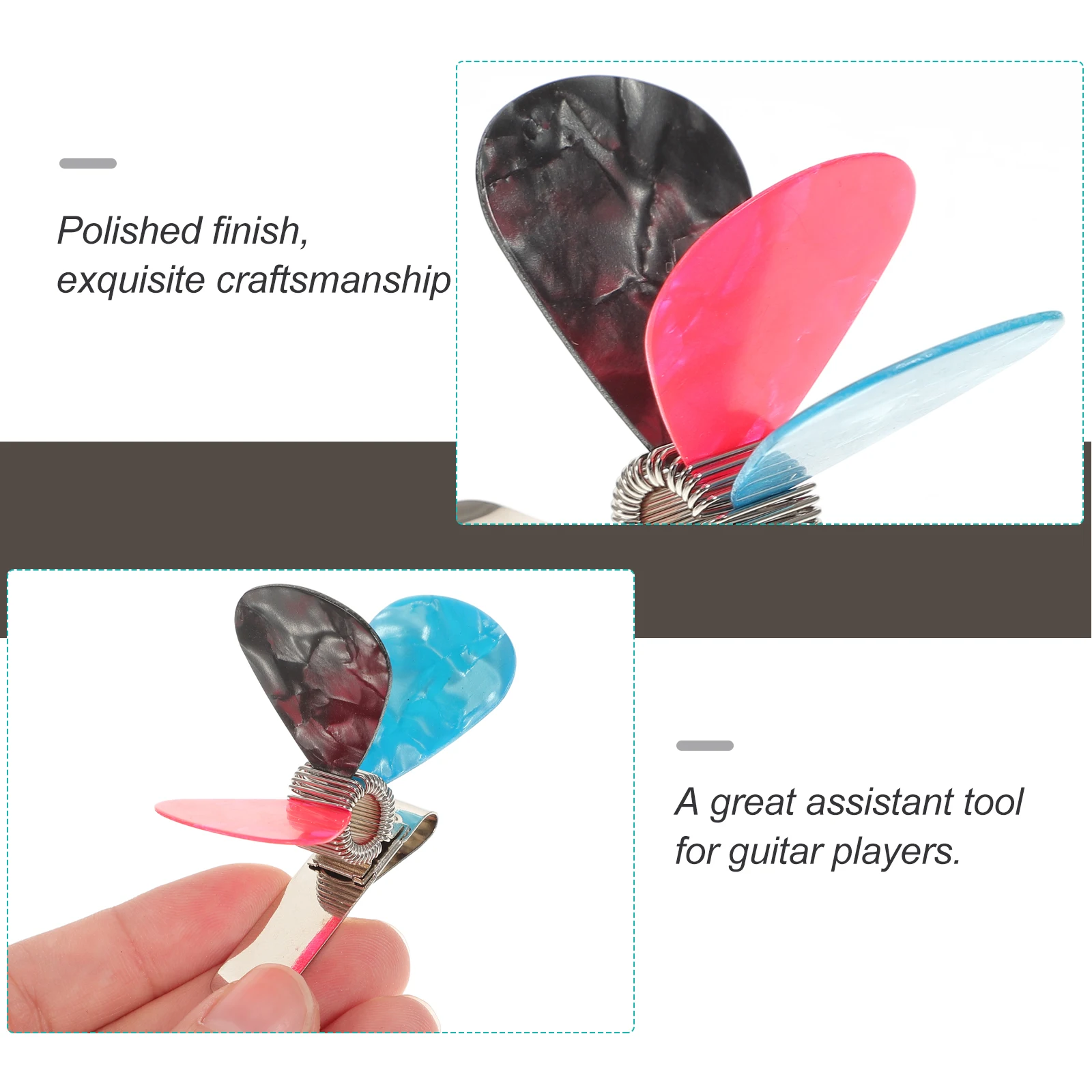 

3pcs Metal Guitar Holder Durable Lightweight Clip Shrapnel Clamp for Stringed Instrument Guitar Pick Clamp Musicians Picks