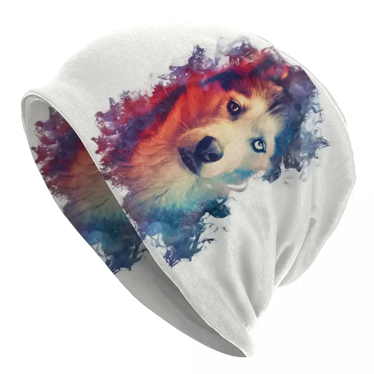 Siberian Husky Dog Splash Art Skullies Beanies Caps For Men Women Unisex Cool Winter Warm Knitted Hat Adult Animal Bonnet Hats