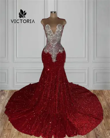 10 best sales röd svart balklänning för flickor - №8