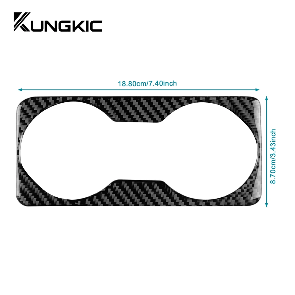 Real Soft Carbon Fiber Sticker For Seat Leon 2013 2014 2015 LHD RHD Car Gear Cup Holder Frame Trim Interior Accessories