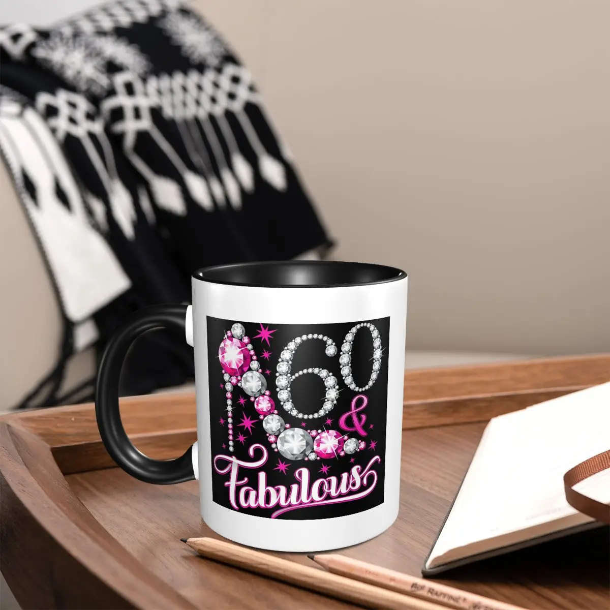 

Дизайн 60-летия 60 и сказочная женская кружка, забавные керамические кофейные чашки, чайные кружки, чашка для молока, посуда для напитков, подарок для женщины и мужчины