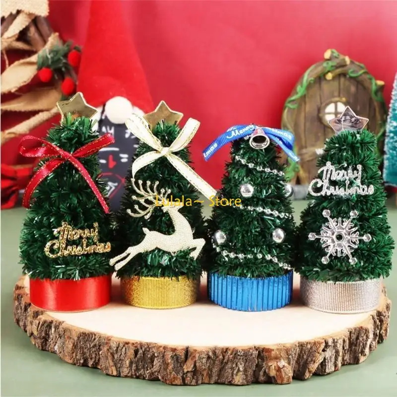 Y4QA إكسسوارات بيت الدمية شجرة عيد الميلاد DIY زينة الحديقة مناظر طبيعية مصغرة #1