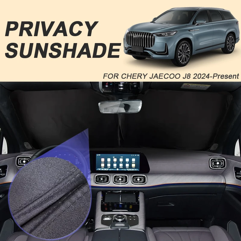 

Car Black Window Privacy Sunshade For CHERY JAECOO J8 2024-Present Anti-UV Heat Insulation Protect Cover Interior Accessory