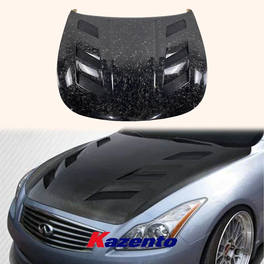 For Infiniti G37 (2 Door Only) Forged Carbon Fiber KZ Style Front Hood Bonnet