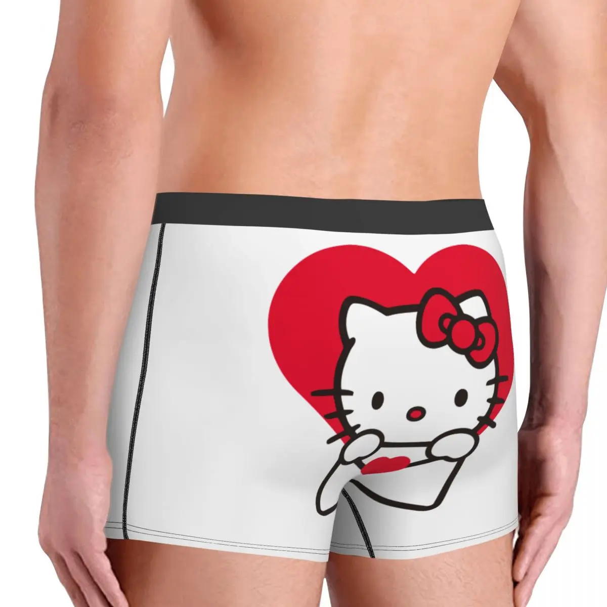 الذكور الأزياء سانريو الكرتون مرحبا كيتي القط الملابس الداخلية الملاكم ملخصات الرجال تنفس السراويل السروال #4