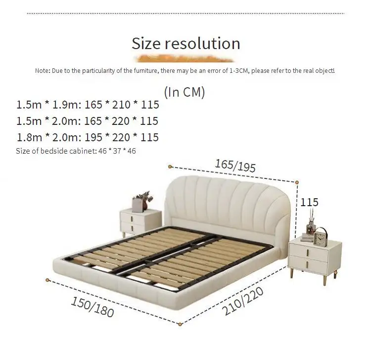 *Walnut Wood Box Bed Design Double  Baby  matrix Foom  Cushion Bed Frame Kids