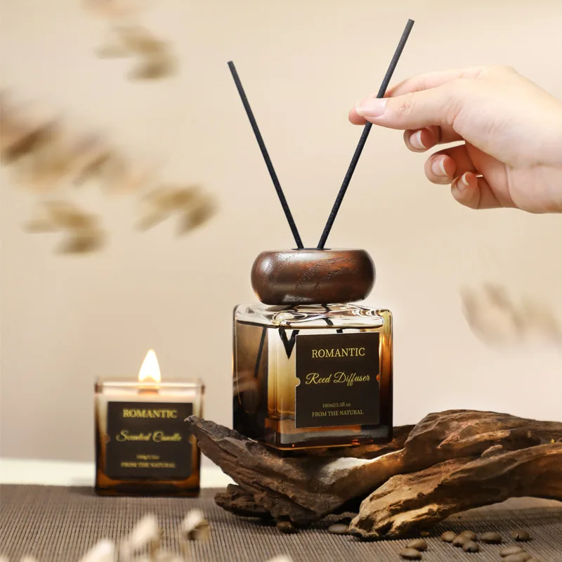 Fireless aromatherapy gift box, essential oil candle set, high-end household indoor odor removal, retro aromatherapy