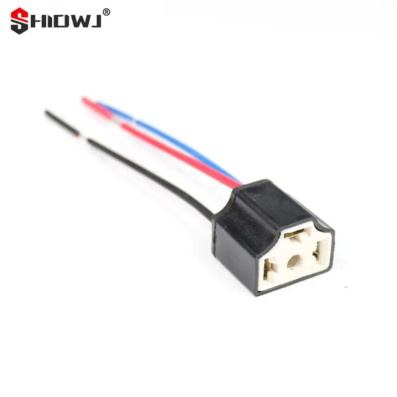 1PC H4 Three Holes Ceramic Wire Wiring Car Head Light Bulb Lamp Harness Socket Plug Hot Sale Auto h4 connector plug car products