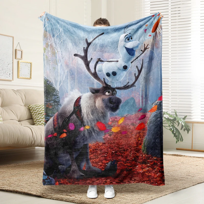 

Disney Frozen Olaf & Sven Blanket Soft Flannel Throw Warm Plush Sofa Bed Cover Cartoon Home Decor Gift