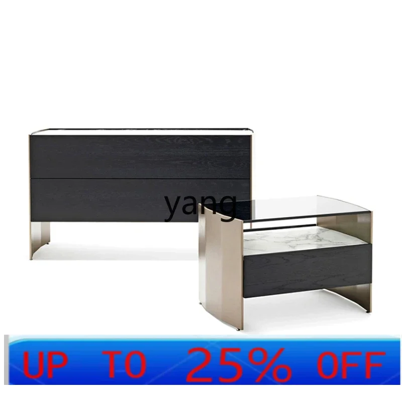 

LH Marble Bedside Table Light Luxury High Sense Intelligent Creative Bedroom Bedside Small Cabinet