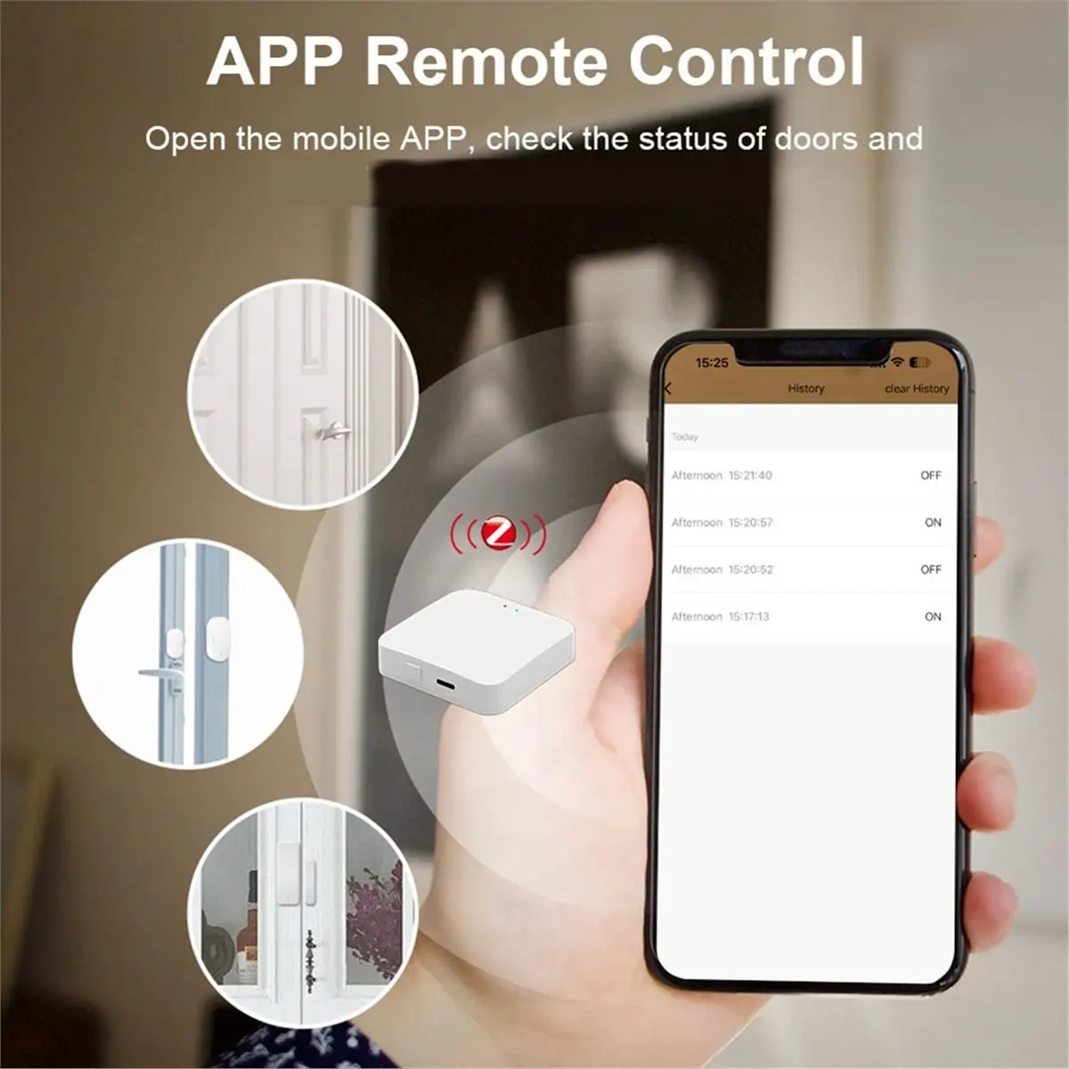 Punctual- Zigbee Door Sensor Wireless Magnetic Window Open Closed Alarm Detector Works Zigbee2MQTT for Alexa Google Need Gateway