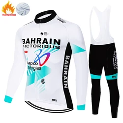 2024 proteam BAHRAIN cycling jersey Winter Fleece ropa ciclismo hombre fietskleding heren terno masculino completo bicicleta