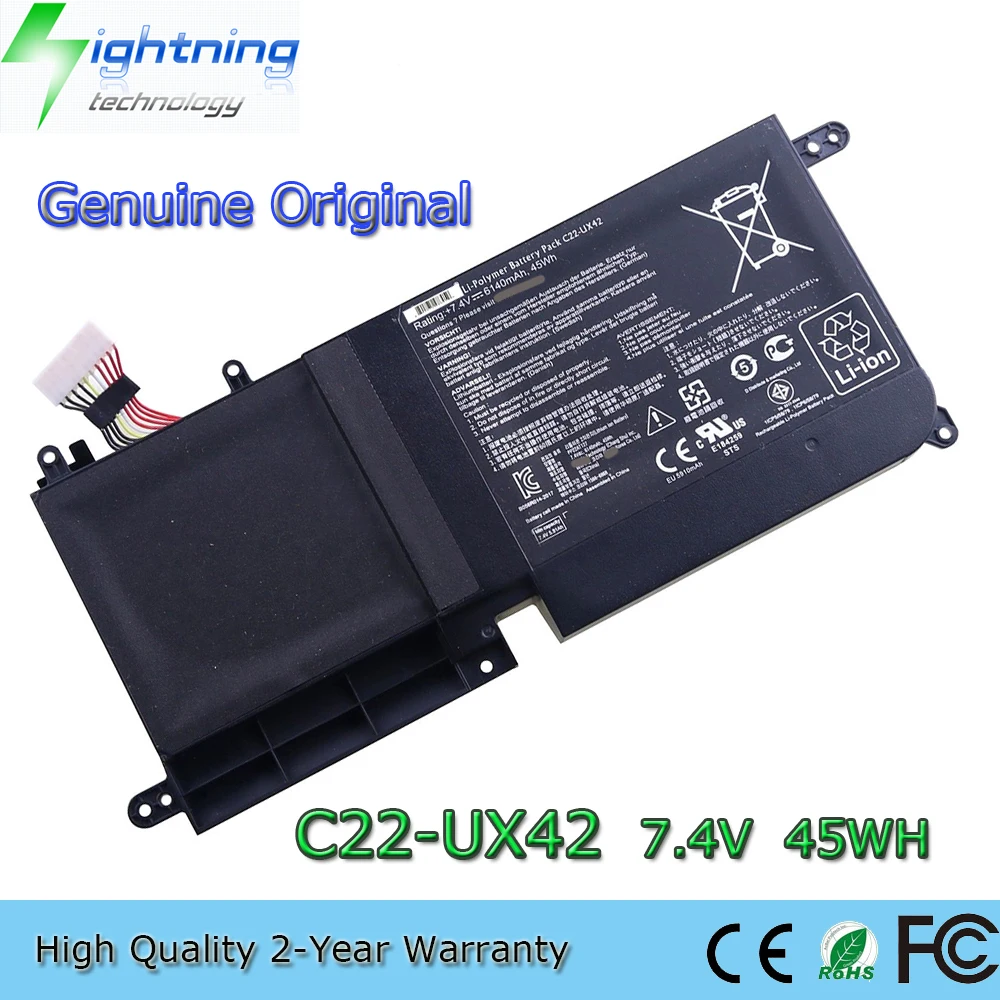 Brand New Genuine Original C22-UX42 7.4V 6140mAh 45Wh Laptop Battery for ASUS Zenbook UX42 Series