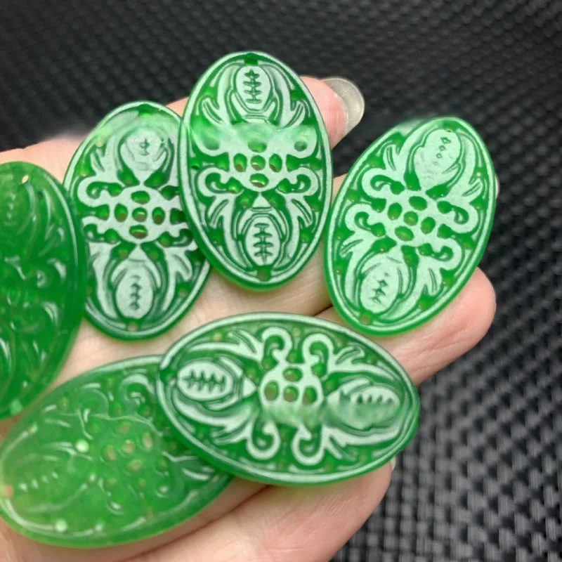 

Jade Hollow Blessing in Front of The Eyes Pendant Earrings Jewelry Accessories Wholesale 10PC/LOT