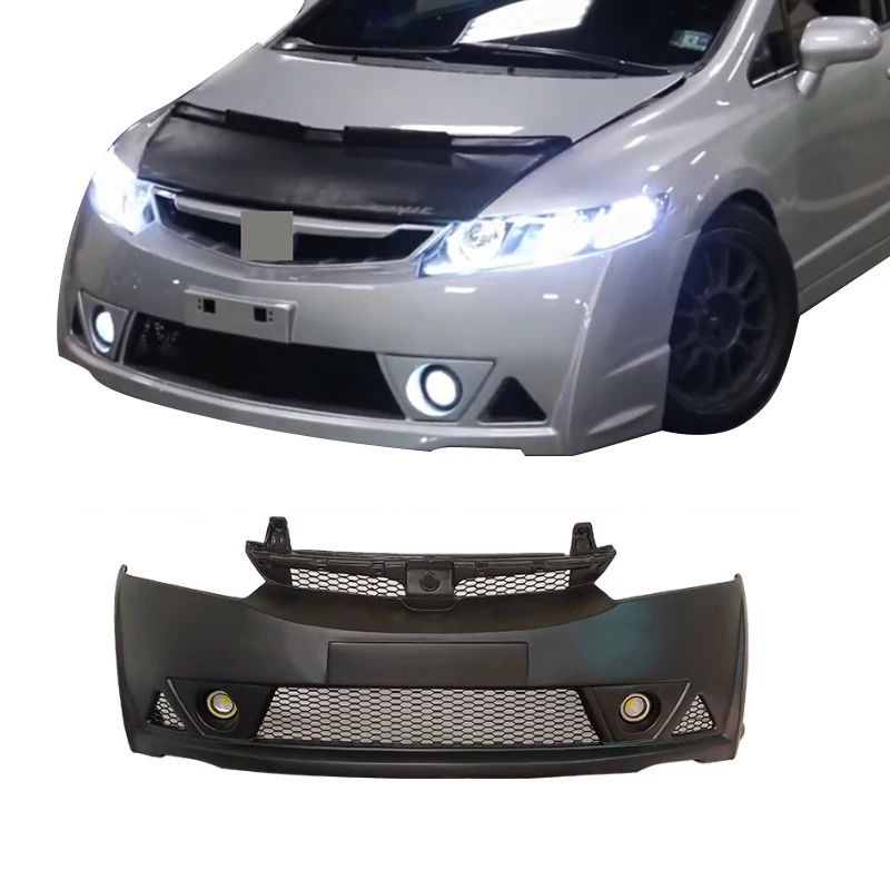 

For Honda Civic 2005-2011 RR Style Front Bumper With Fog Light Diffuser Car Bodykit ABS Material Car Accessories