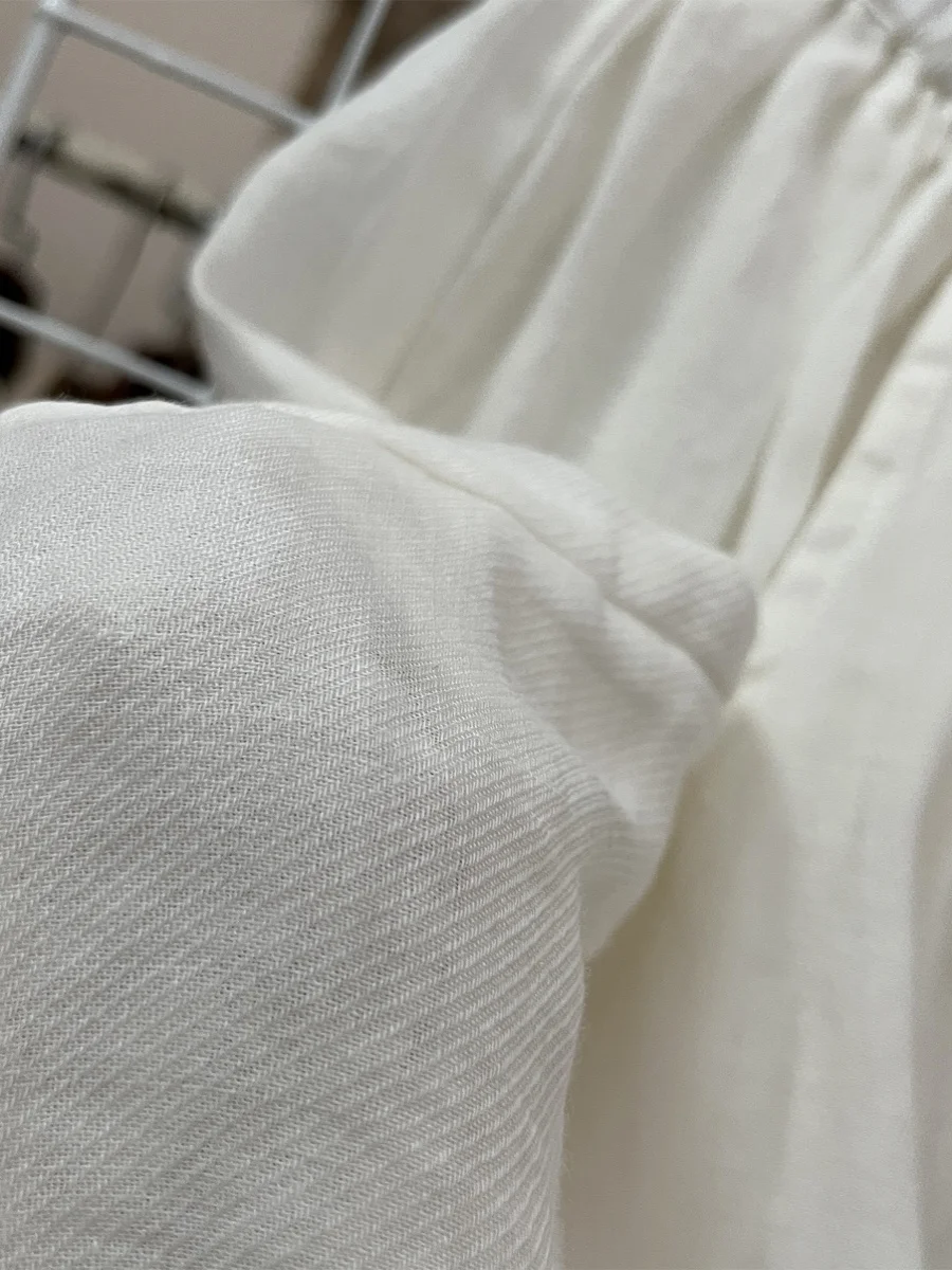 กางเกงขาสั้นผ้าฝ้ายลินินทรงหลวมเอวยางยืดสำหรับผู้หญิงไซส์ใหญ่ สไตล์ลำลอง ใส่สบาย เหมาะสำหรับฤดูร้อน