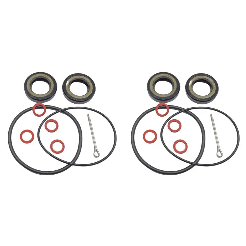 【AC77 Top !! 】2X 93101-17054 Outboard Lower Unit Prop Shaft Gearcase Oil Seal O-Ring 93210-57M09 Pin For 2/4 Str 9.9 13.5