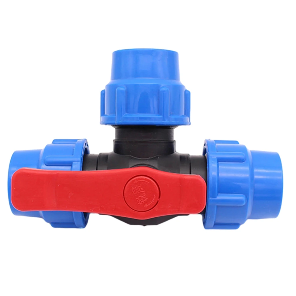 Accessories Ball Valve 20mm-50mm 3-Way Ball Valve Black+Blue PE PE Pipe Plastic Valve Ball Valve Valve Brand New