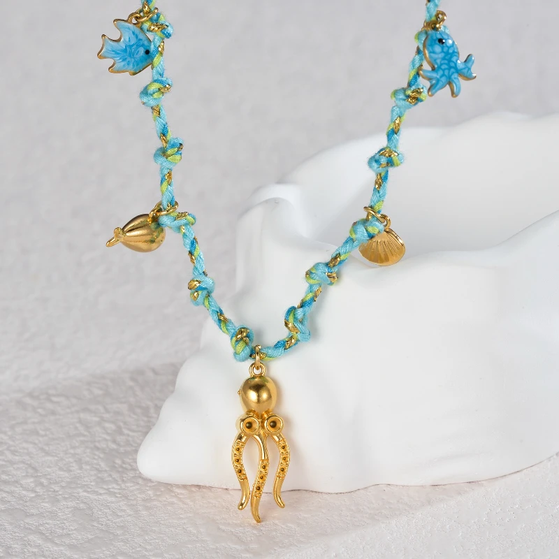 Tropische Fisch-Anhänger aus Edelstahl im Ozean-Stil, weiblich, personalisierte Mode-Halsketten, Charm-Schmuck, verblasst nicht – Detail 5