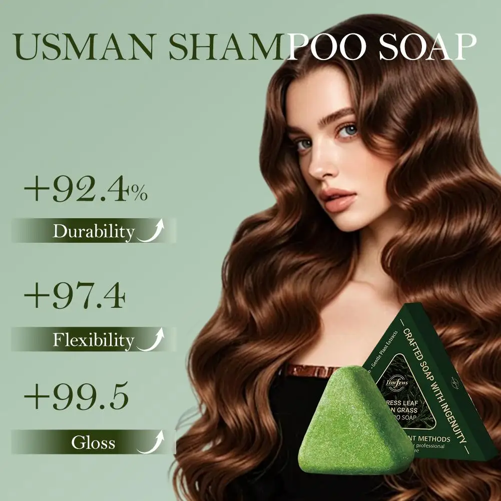 Natural Herbal Shampoo Soap Usman Grass Shampoo Soap Cypress Leaf Polygonatum Extract Refreshing Clean Oil Control Hair Care
