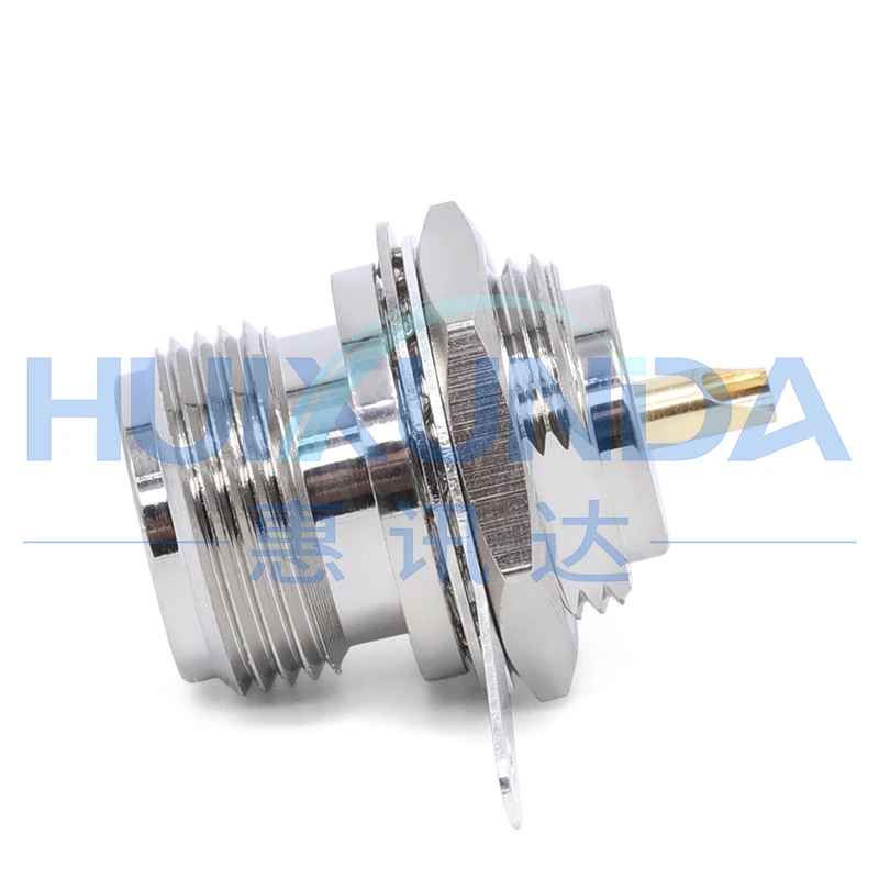 N-KY N female head panel through wall fixed N female seat with nut socket, RF connector