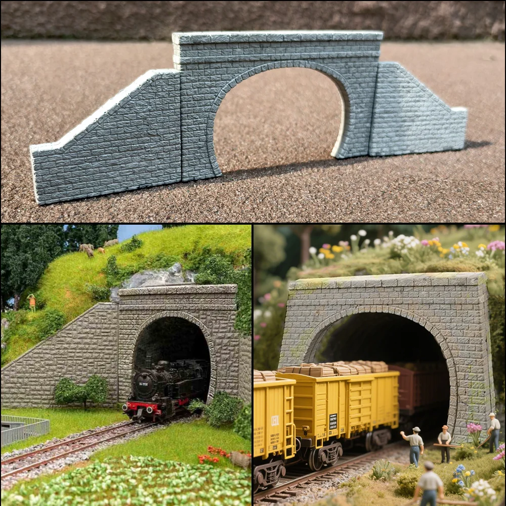 Mini N Treintunnel Uitgang Ingang Model Spoorwegtunnels Portaal DIY Bergspoor Treinspoor Zandtafel Scène Accessoires