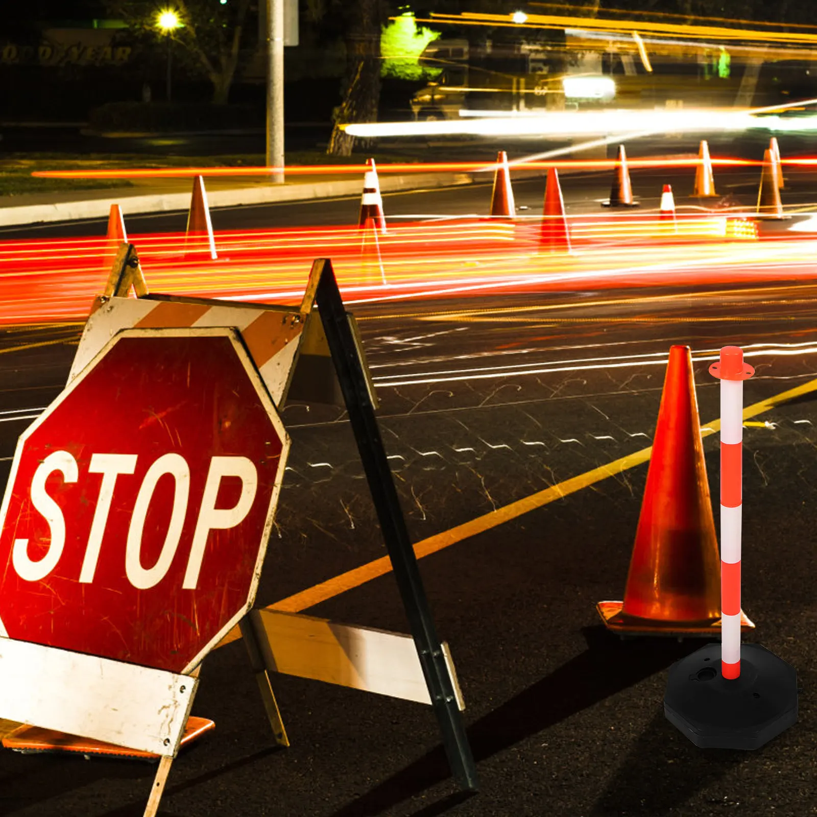 

High Visibility Anti-Collision Warning Column Road Safety Movable Elastic Water Fillable Traffic Column Isolation Pile