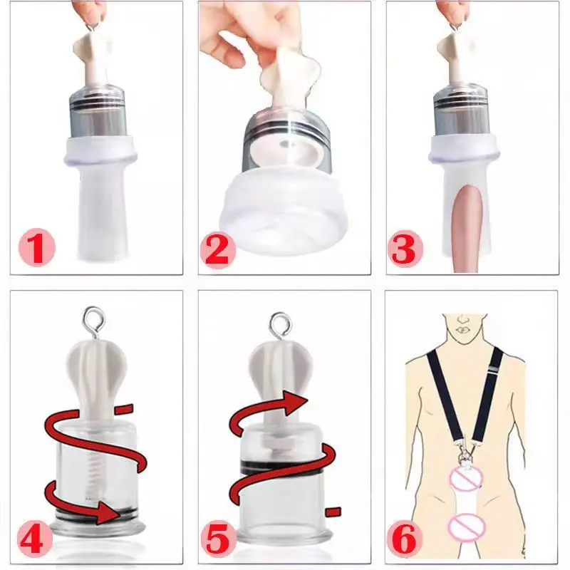 Size Master Pe-nis Pump Extender Enlargement Male Mastur-bator Di-ck Enhancer Stretcher Vacuum Cup Hanger Lasting Trainer