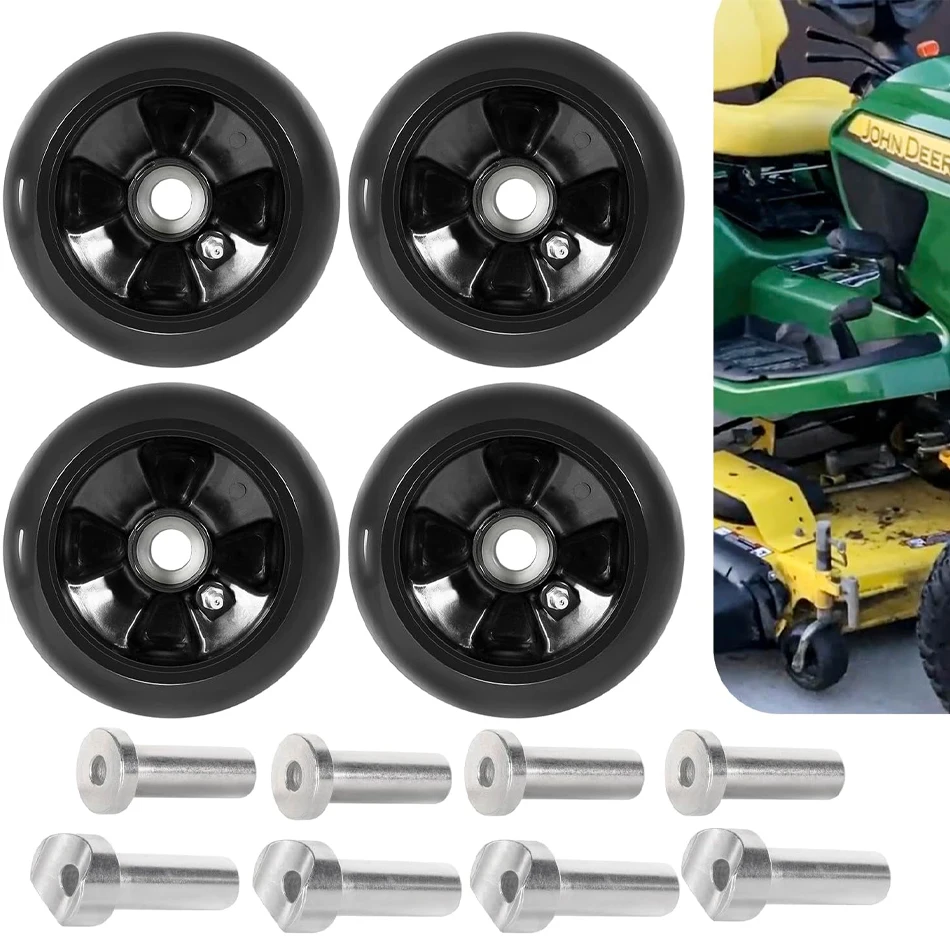 

TML AM125172 Deck Wheel Kit Compatible with John Deere 48" 54" 60" 72" Deck Lawn Mowers Replace OEM AM125172(4PCS)