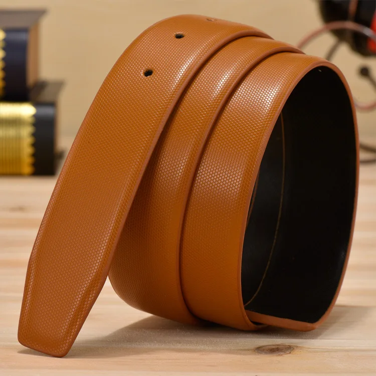 New Women\'s and Men\'s  No Buckle Belt Brand Belt Men High Quality Male Genuine Strap Jeans 3.3cm Belts