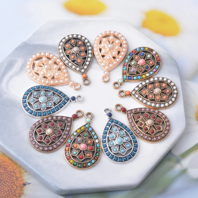 10pcs Bohemia Charms Water Drop Pendant DIY Women's Jewelry Accessories Making Valentine's Day