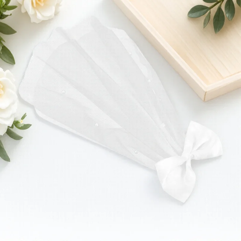 

Pet Bow Veil Soft Gauze Material Elegant Bow Decor Pet Wedding Birthday Party Hair Decoration Dog Cat Bridal Veil Ornament