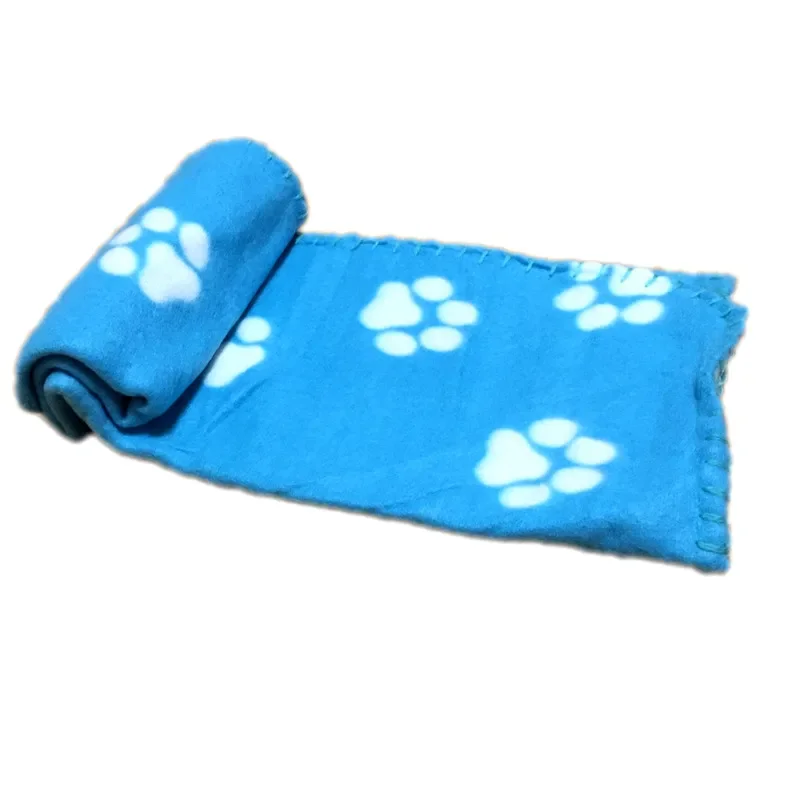 Pets Mat Fleece Paw Printing Warm Soft Dog Cat Bed Sofa Cover Blanket Puppy Sleeping Mattress Small and Medium Animals Supplies