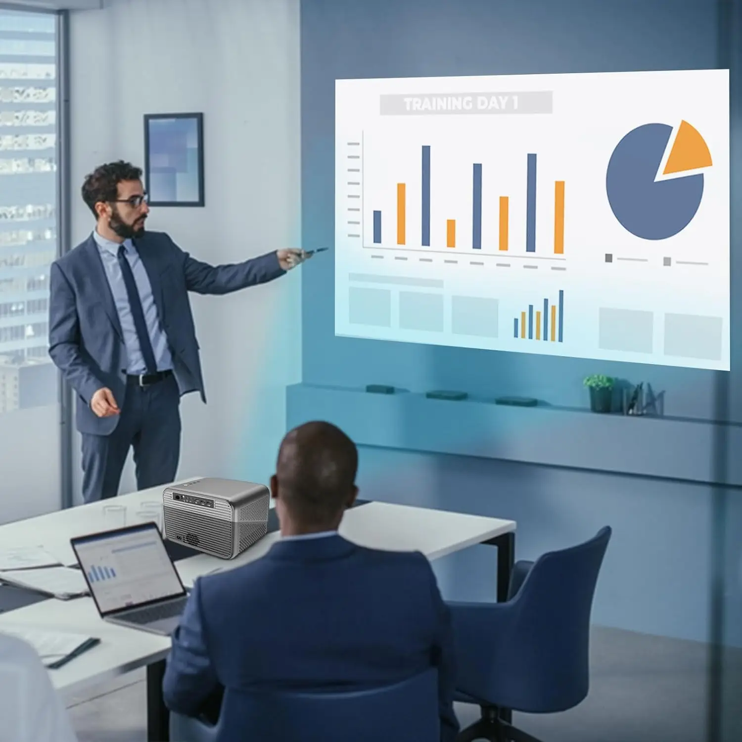 Hochauflösender 1080P-LED-Projektor mit Android 11-Betriebssystem, Dualband-WLAN und 5G für den Heim- oder Bürogebrauch