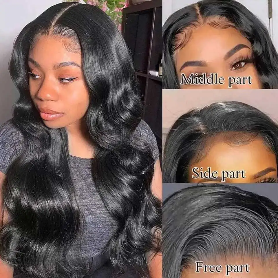 Brazilian Body Wave Lace Front Wig Black Pearl Hair 13X1T Transparent Lace Frontal Wig Human Hair 12-28 Inch Lace Front Wig