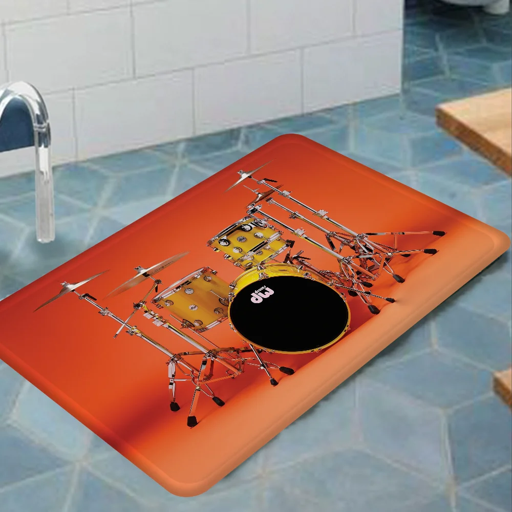 Drum Kit Music Drum Set Instruments Bathroom Mat Anti-slip Absorb Water Long Strip Cushion Bedroon Mat Welcome Doormat