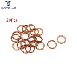 20 Pcs 39mm Outer Dia Copper Tone Metal Motorcycle Exhaust Pipe Muffler Gasket, Pack