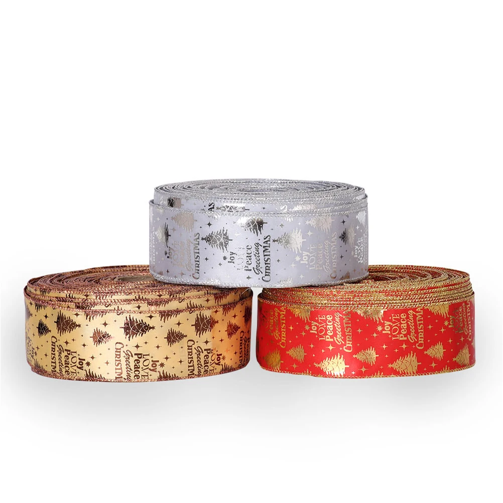 

1pc Christmas Tree Ribbon 2M Silver Decorative Ribbon For Wedding Party Gift Wrapping Home Decor Pendant Premium Quality