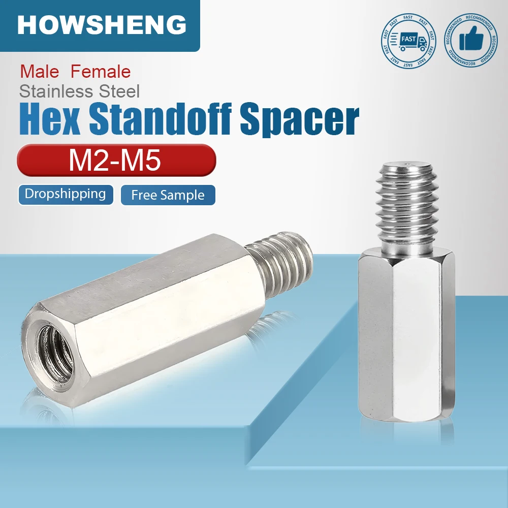 304 Stainless Steel Hex Standoffs Male To Female PCB Support M2 M2.5 M3 M4 M5 Board Spacing Screws Column Pillars Spacers Bolt