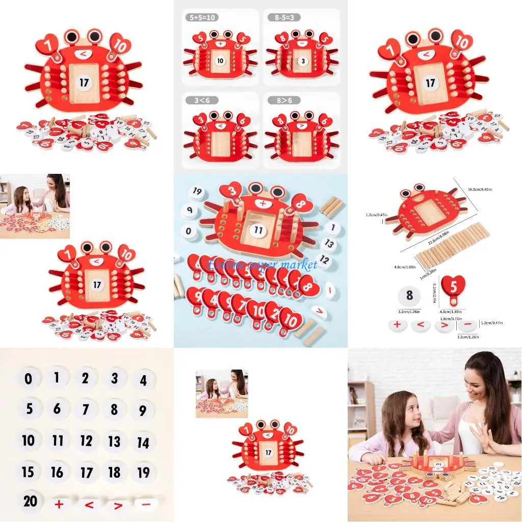 090B Giocattolo educativo per matematica precoce Numero tavole puzzle in legno Gioco per pratica sottrazione Set