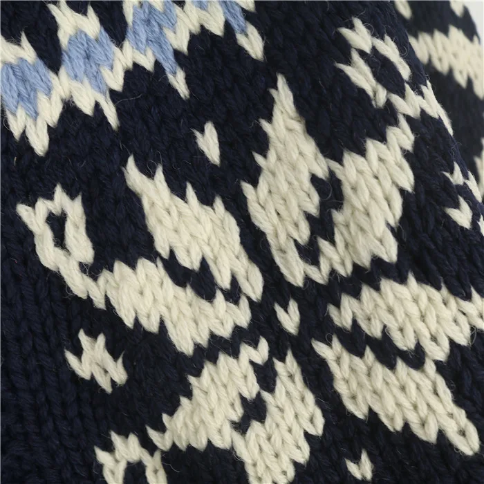 Autumn Winter Unique Nordic Vintage Ice Island Ferris Wheel Open Cardigan Sweater Thi Yarn Hooded Jaet Women's Knitwear