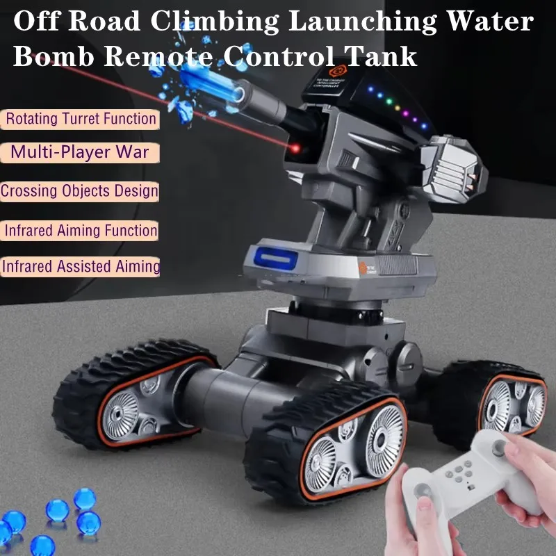 4WD Stunt Remote Control Car RC Water Bomb Tank 360°Rotating Water Bullet Shooting  Gifts for Boys