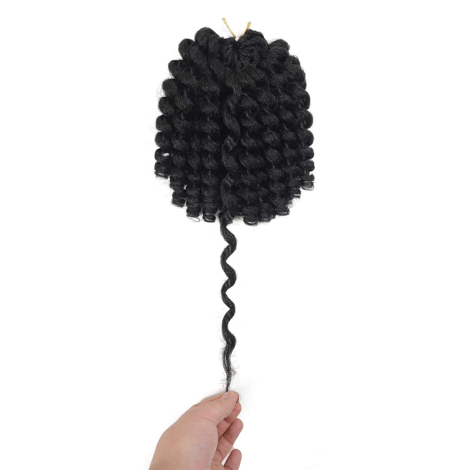 8/10/12 นิ้วจาเมกา BOUNCE ผมโครเชต์สําหรับผู้หญิงสีดําธรรมชาติ Jumpy Wand หยิกผมโครเชต์สังเคราะห์