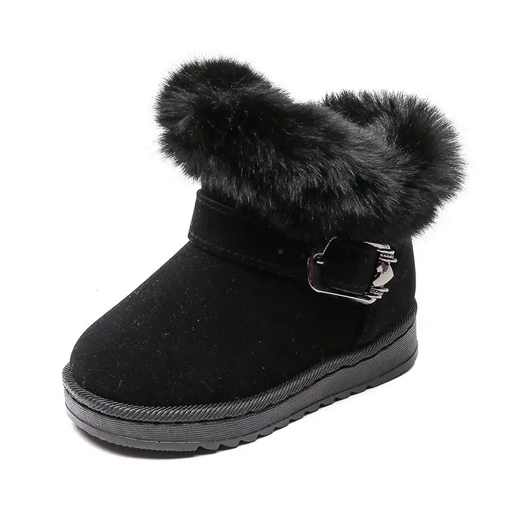 Boys Winter New Breathable Kids Fashion Black Casual 2023 Snow Boots Buckle Britain Classic Girls Pretty Versatile Ankle Boots